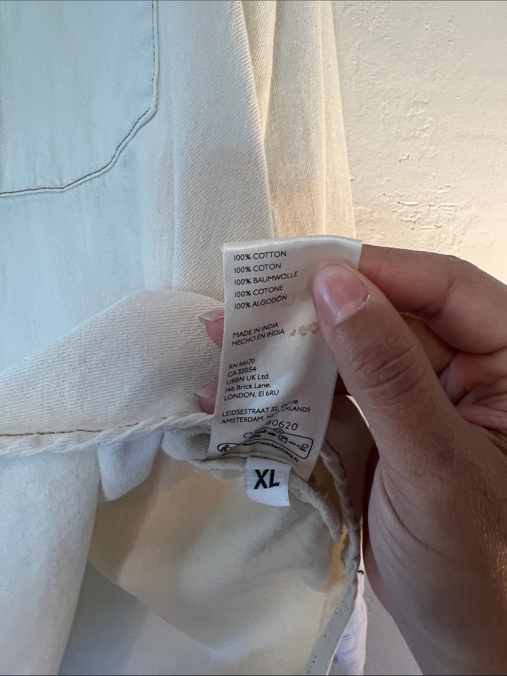 Pilcro Cream Collared button up Shirt - Picture 5 of 7